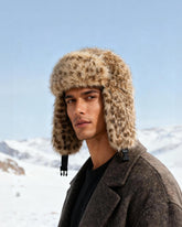 Leopard-Print Plush Ear Warmer Hat