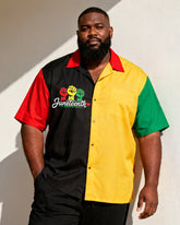 Big & Tall Men's Juneteenth Fist Love Print Short Sleeve Shirt