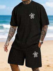 Spiral Turtle Totem Print Texture Large Beach Two-piece Set