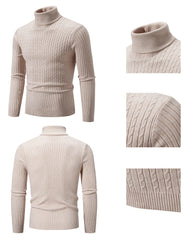 Casual Fashion Twist Knitted Sweater Turtleneck Base Shirt M-5XL