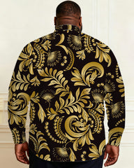 Men's Plus Size Baroque Style Business Casual Shirt