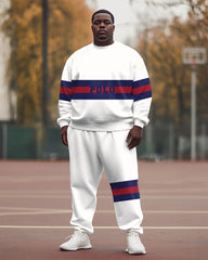 Men's Big & Tall Simple Sports Color Sweatshirt Two-Piece Set