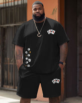 Street Casual Poker Dice Print Large Men's Set