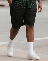 Big & Tall Men's Street Fashion Daily Casual Striped Shirt Shorts Suit