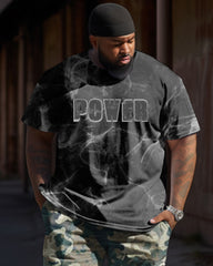 Power Font Simple Camouflage Print Big & Tall Men's Set