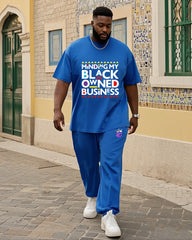 Big Boys June Festival Black History Print Short Sleeve Trousers Suit