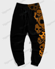 Men's Plus Size Skull Color Block Hoodie Set of Two