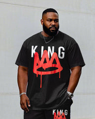 Casual Fashion Black Chest KING Crown Pattern