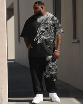 Street Simple Roaring Animal Print Large Men's Set