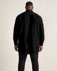 Black Music Charm Pattern Print Large Size Men's Lap Collar Long Sleeve Shirt