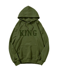 Cotton-Simple Letter King Men's Loose Oversized Hoodie