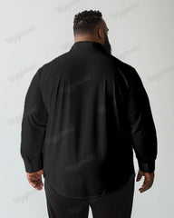 Men's Daily Casual Black Red Poker Geometric Print Plus Size Leverage Long Sleeve Shirt