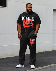 Casual Fashion Black Chest KING Crown Pattern