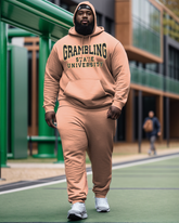 Men's Plus Size Grambling State University State Style Hoodie and Sweatpants Two Piece Set