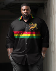 Big Men's Jamaican Flag Rasta Long Sleeve Shirt