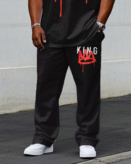 Casual Fashion Black Chest KING Crown Pattern