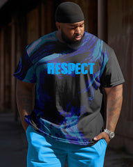 Respect Font Simple Print Large Men's Suit