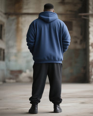 Big & Tall Men's Street Fashion Faith Cross Print Hoodie Suit