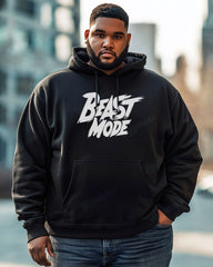 Cotton Material - Beast Mode Letter Printing Big Men's Loose Hoodie