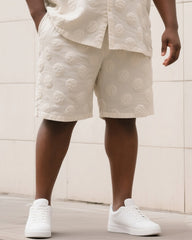 Big & Tall Men's Summer Daily Leisure Dot 3D Steel Print Short Sleeve Shirt Shorts Suit