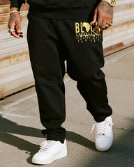 Big & Tall Men's Juneteenth Black History Month Printed Hoodie Suit