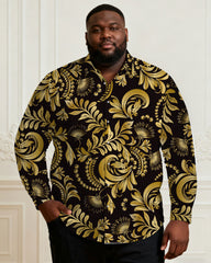 Men's Plus Size Baroque Style Business Casual Shirt