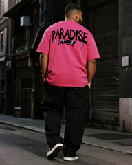 Big & Tall Men's Graffiti Paradise Alphabet Print T-Shirt Trousers Suit