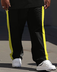 Casual Sports Color Block Letter Print Large Men's Set