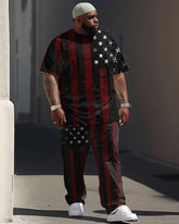 Independence Day Flag Star Print Big & Tall Men's Set