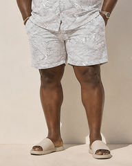 Big & Tall Men's Wave Seagull Dark Print Short Sleeve Shirt Shorts Set