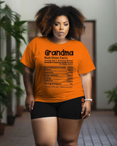 Women's Big & Tall Retro Casual Grandma Graffiti Short Sleeve Shorts Set
