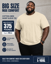 L-10XL Plus Fertilizer Increase Cotton And Linen T-shirt