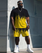 Street Casual Gradient Print Large Men's Set