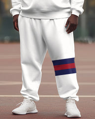 Men's Big & Tall Simple Sports Color Sweatshirt Two-Piece Set