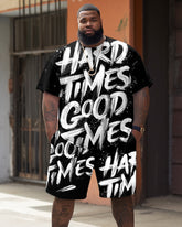 Street Hip Hop Large Letter Print Large Men's Set