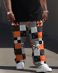 Street Colorblock Square RUSH Letter Print Large Men's Set