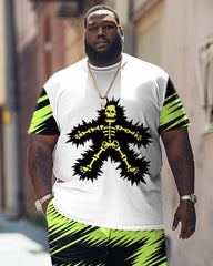 Electric Shock Skull Twill Print Large Men's Suit