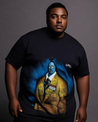 Plus Size Men's Zombie Suit Fun Pattern T-Shirt