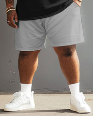 Street Casual Gray Colorblock Printed Large Men's Set