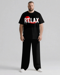 RELAX Slogan 2-Piece T-shirt Set
