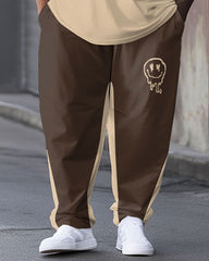 Men's Plus Size Star Print T-Shirt Trousers Two-Piece Set