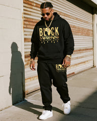 Big & Tall Men's Juneteenth Black History Month Printed Hoodie Suit