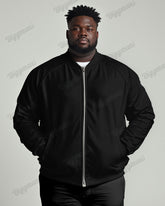 Men's Daily Casual Simple Solid Color Big and Tall Long Sleeve Jacket
