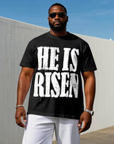 Men's Plus Size Casual Chest "rise" Printed Short Sleeve T-shirt