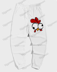 Men's Funny Rooster Print Plus Size Hoodie Suit