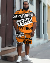 Oh, Yeah! Colorblock Personalized Print Large Men's Suit