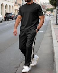 S-3XL Men's Casual Short-sleeved Trousers Sports Suit