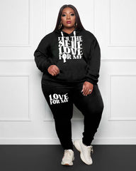 Women's Plus Sizeself Love for Me Hoodie Set