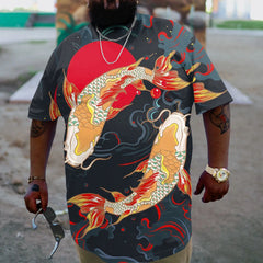 Men's Plus Size Goldfish Personalized Print T-Shirt