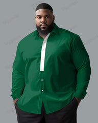 Men's Big & Tall Simple Stitching Cotton Long Sleeve Shirt